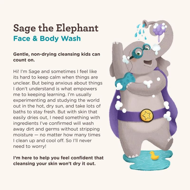 Kids Gentle Face and Body Wash for Sensitive Skin, 18 Fl Oz