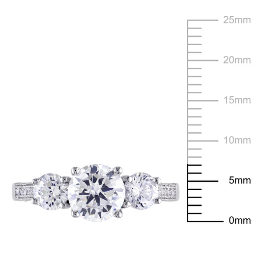Women'S Cubic Zirconia Sterling Silver Engagement Ring