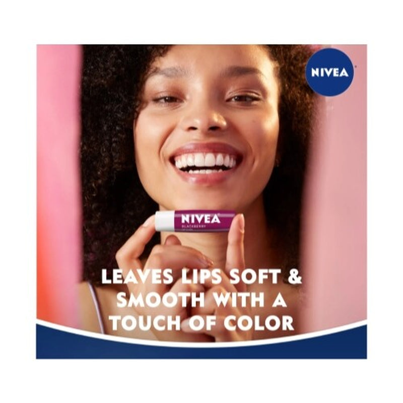 Nivea Blackberry Tinted Lip Care, 0.17 Oz - Pack of 6