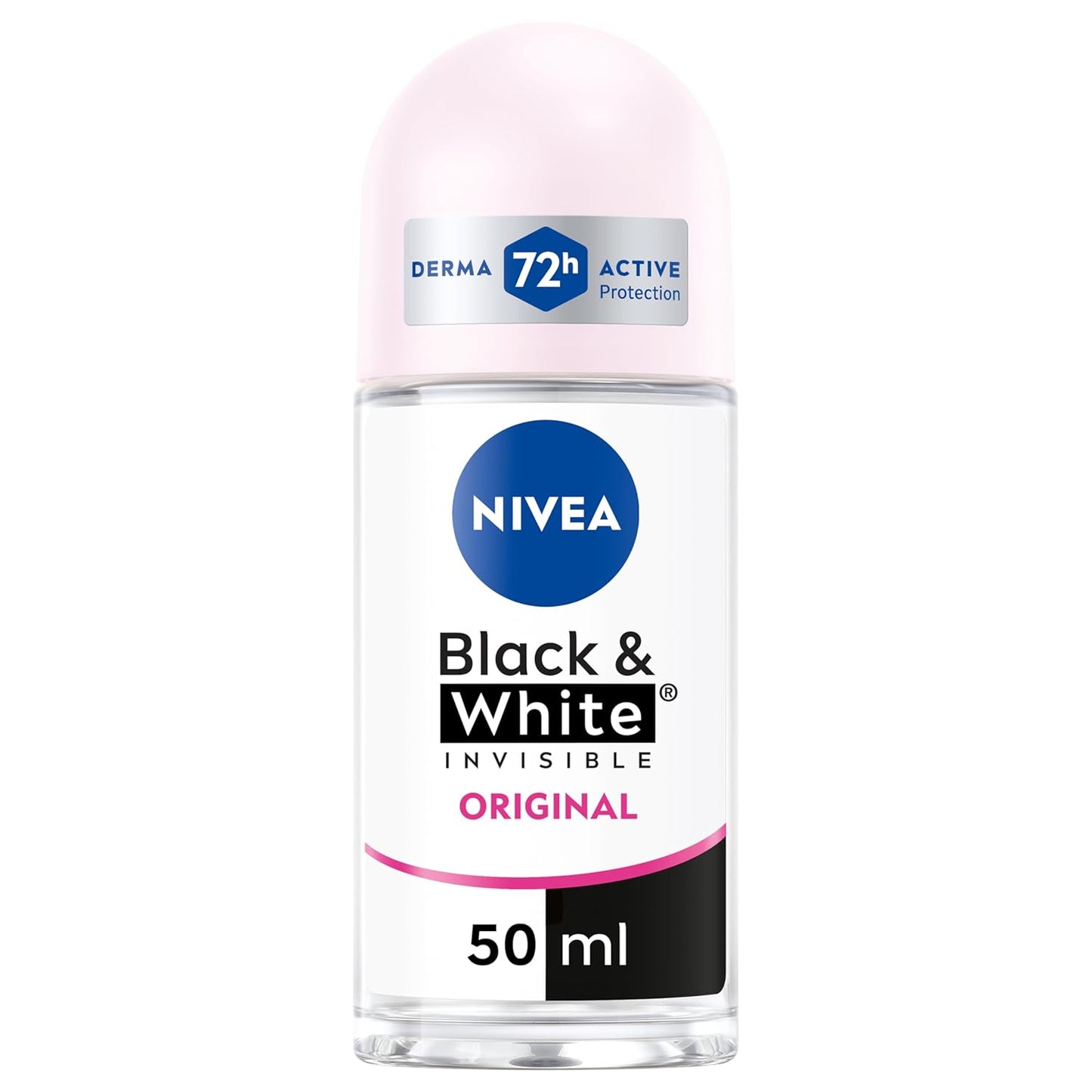 Nivea Black & White Black Invisible Original Deo Roll-On, 6Er Pack (6 X 50 Ml), Anti-Transpirant, Parfüm, Reguliert Die Atmungsaktivität