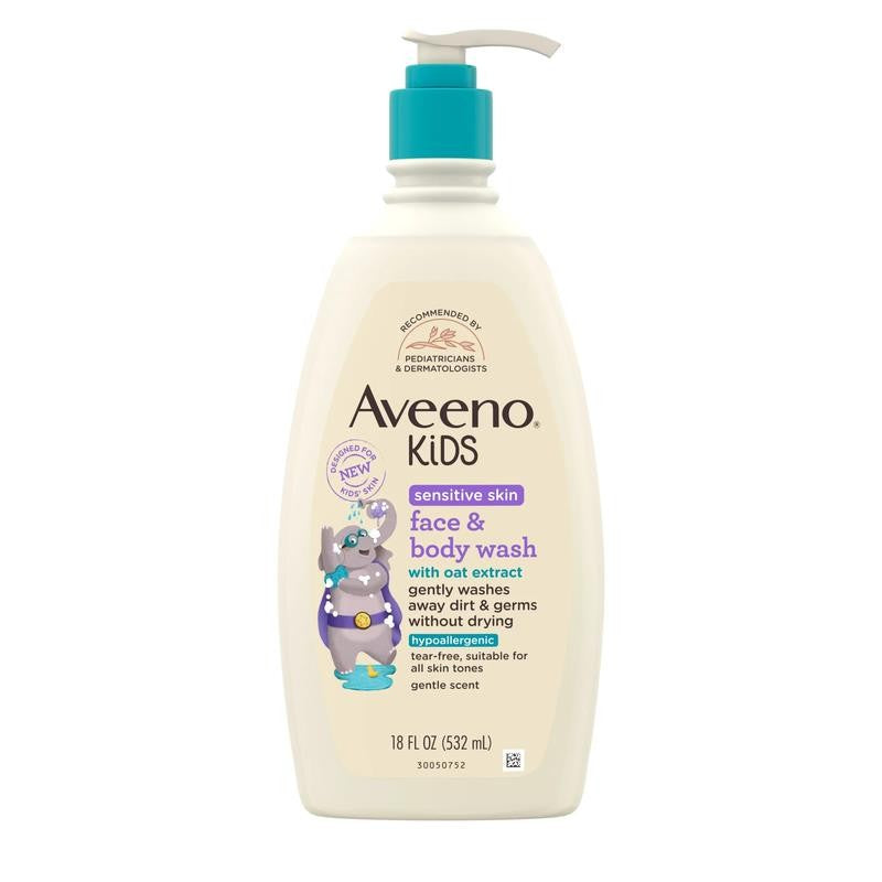 Kids Gentle Face and Body Wash for Sensitive Skin, 18 Fl Oz