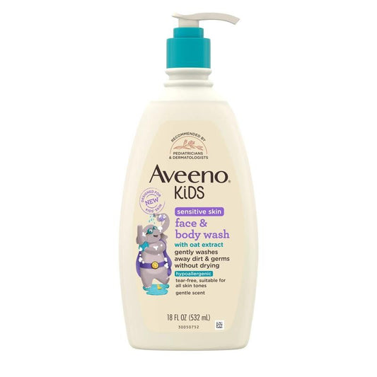 Kids Gentle Face and Body Wash for Sensitive Skin, 18 Fl Oz