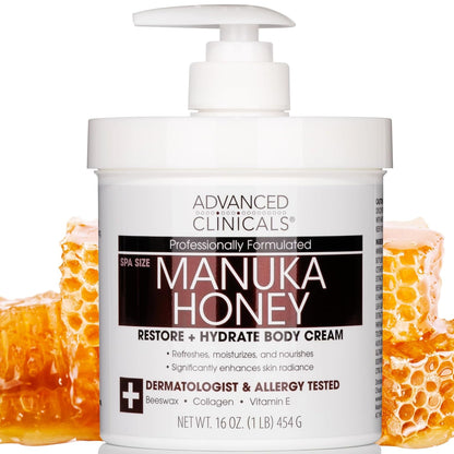 Collagen Body Cream and Face Serum Set - Unscented Formula for All Skin Types, Reduces Wrinkles and Dryness