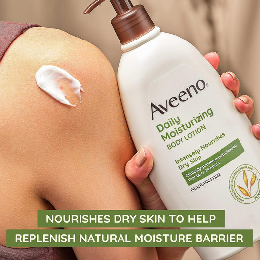 Aveeno Sheer Hydration Daily Moisturizing Fragrance-Free Lotion with Nourishing Prebiotic Oat, Fast-Absorbing Body Moisturizer for Dry Skin with Lightweight, Breathable Feel, 18 Fl. Oz