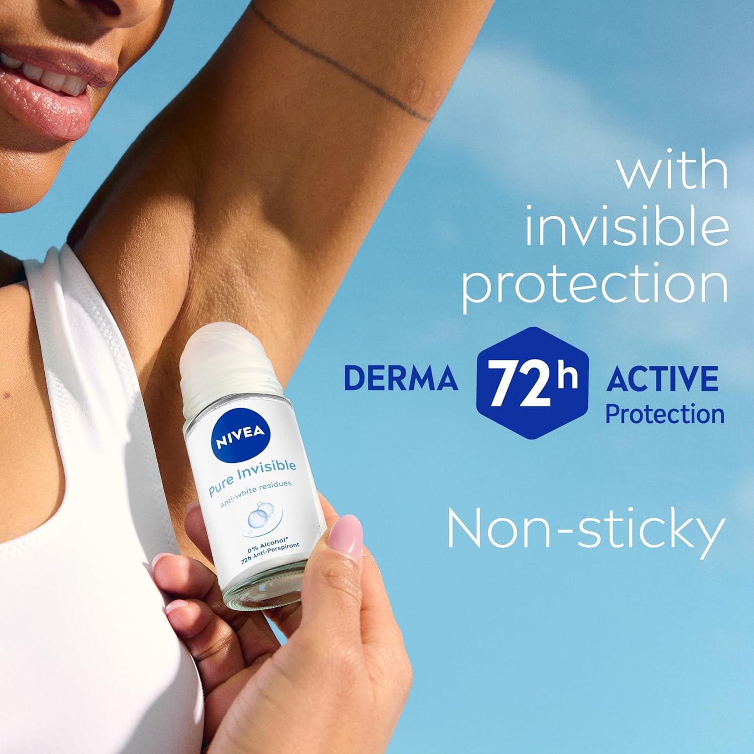 Nivea Pure Invisible 48H Antiperspirant Roll-On Deodorant 50Ml 1.7 Oz