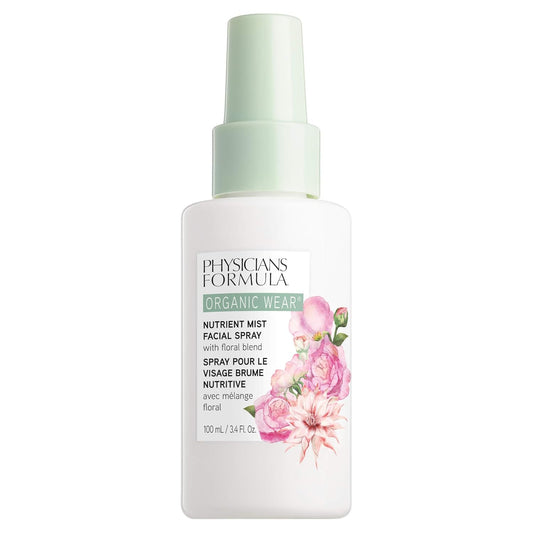 Physicians Formula Organic Wear Nutrient Mist Facial Spray, Botanical Infused, Dermatologist Approved, Vegan, Gluten Free, Tone, Balance, and Prep Skin