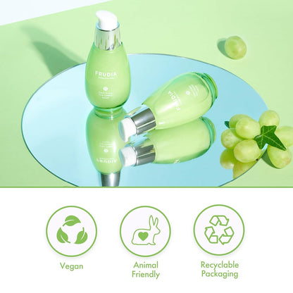 WELCOS FRUDIA Green Grape Pore Control Serum | Pore Minimizer with GG Extract, Tannin Pore Complex & anti Sebum P | Korean Skin Care for Sensitive Skin | Hydrating Serum (1.76 Fl Oz)