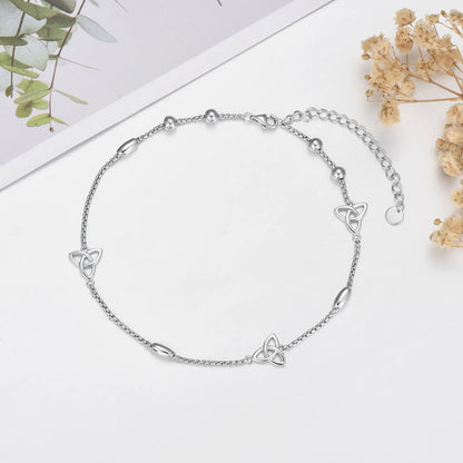 S925 Sterling Silver Celtic Knot Ankle Bracelets Birthday Anniversary Mothers Day Christmas Gifts for Women