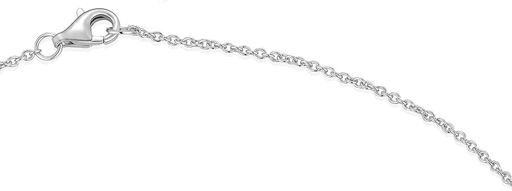 Carleen White Gold Plated Solid Sterling Silver Large Mens Classic Cross Pendant Necklace Faithful Jewelry Gifts for Mens Boys Son, 24 Inch Rolo Chain Lobster Clasp