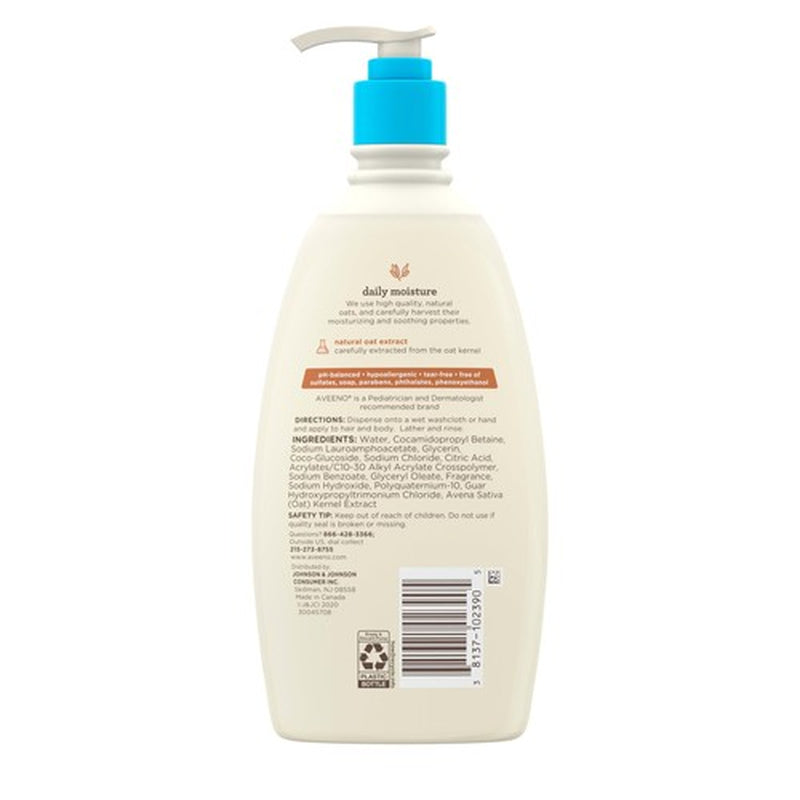 Aveeno Baby Daily Moisture 2 in 1 Shampoo and Wash 18 Fl Oz Gentle Cleanser