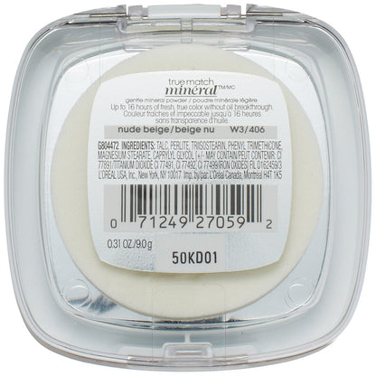 L’Oréal Paris True Match Mineral Pressed Powder, Nude Beige, 0.31 Ounce