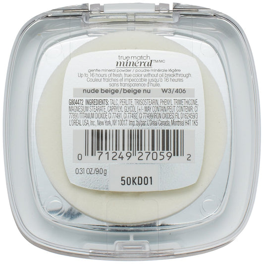 L’Oréal Paris True Match Mineral Pressed Powder, Nude Beige, 0.31 Ounce