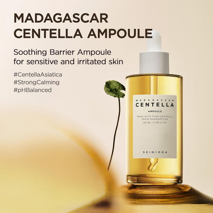 SKIN1004 Madagascar Centella Asiatica Ampoule Facial Serum 1.85 Fl.Oz, 55Ml, Soothes Acne Prone and Sensitive Skin