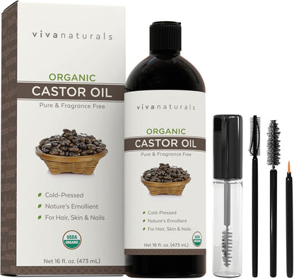 Viva Naturals Organic Fractionated Coconut Oil - Skin & Hair Moisturizer, Relaxing Massage and Body Oil, Carrier Oil for Essential Oils Mixing, Pure Non-Greasy Coconut Oil for Skin and Hair, 16 Fl Oz