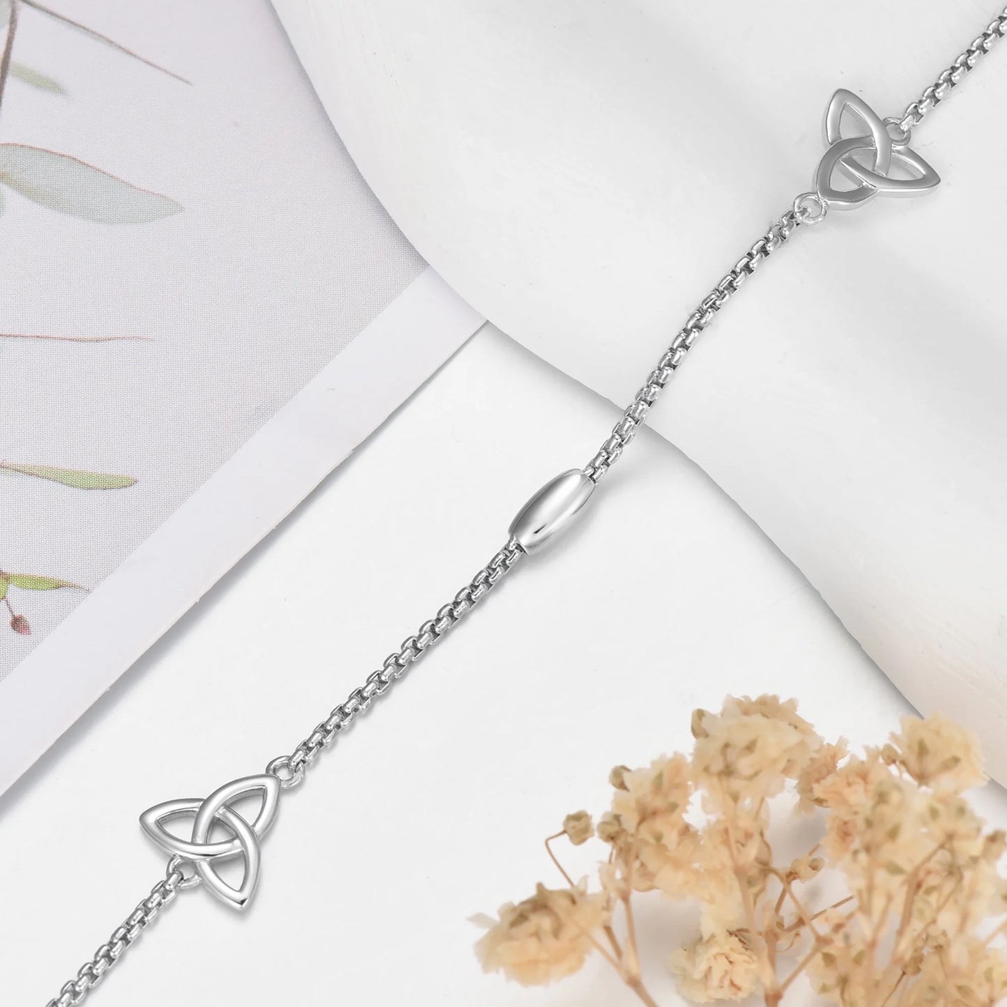 S925 Sterling Silver Celtic Knot Ankle Bracelets Birthday Anniversary Mothers Day Christmas Gifts for Women