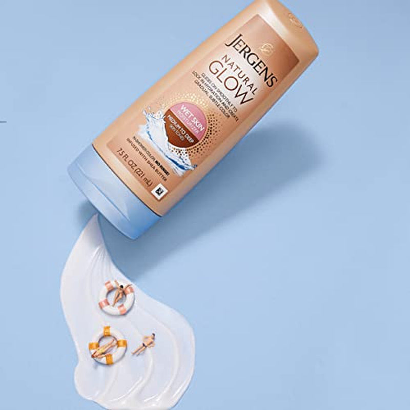 Jergens Natural Glow Wet Skin Moisturizer Self Tanning Lotion 7.5 Fl Oz