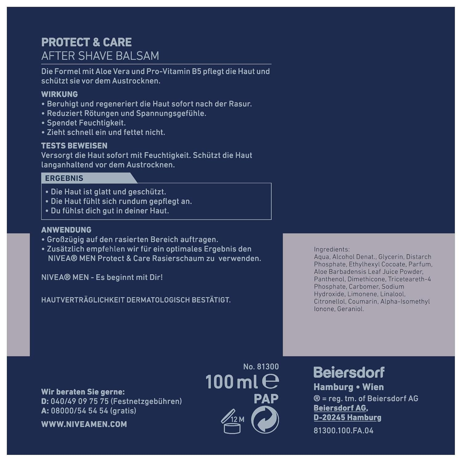 Nivea After-Shave Balm 100Ml Lotion by Nivea