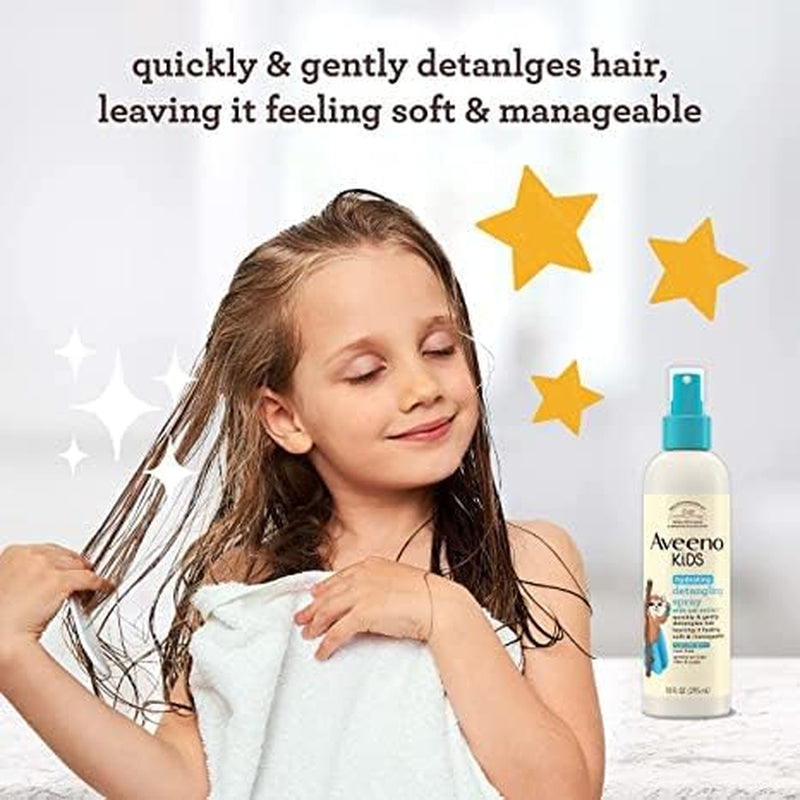 Aveeno Kids Hydrating 2-In-1 Shampoo & Conditioner with Detangling Spray, Gently Cleanses and Conditions Hair, 12 Fl. Oz & 10 Fl. Oz