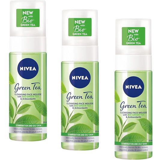 MASHBOX Nivea Green Tea Cleansing Face Mousse 150Ml 3 PACK