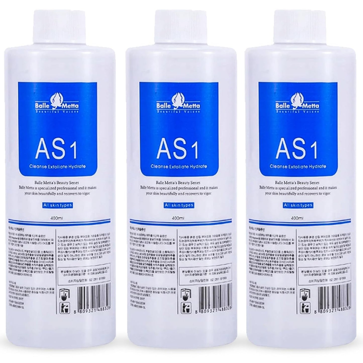 Hydrate Face Solution AO3 for Facial Machine Professional, AS1 SA2 AO3 Aqua Peeling Solution Hydrate Serums for Facial Cleansing, Face Skin Care, Hydrating, Exfoliate (400Ml/3Pcs)