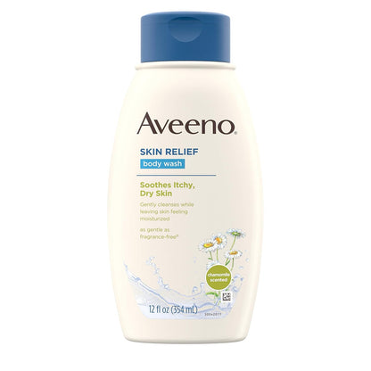 Aveeno Active Naturals Skin Relief Body Wash, Fragrance Free, 18 Fl Oz (Pack of 1)