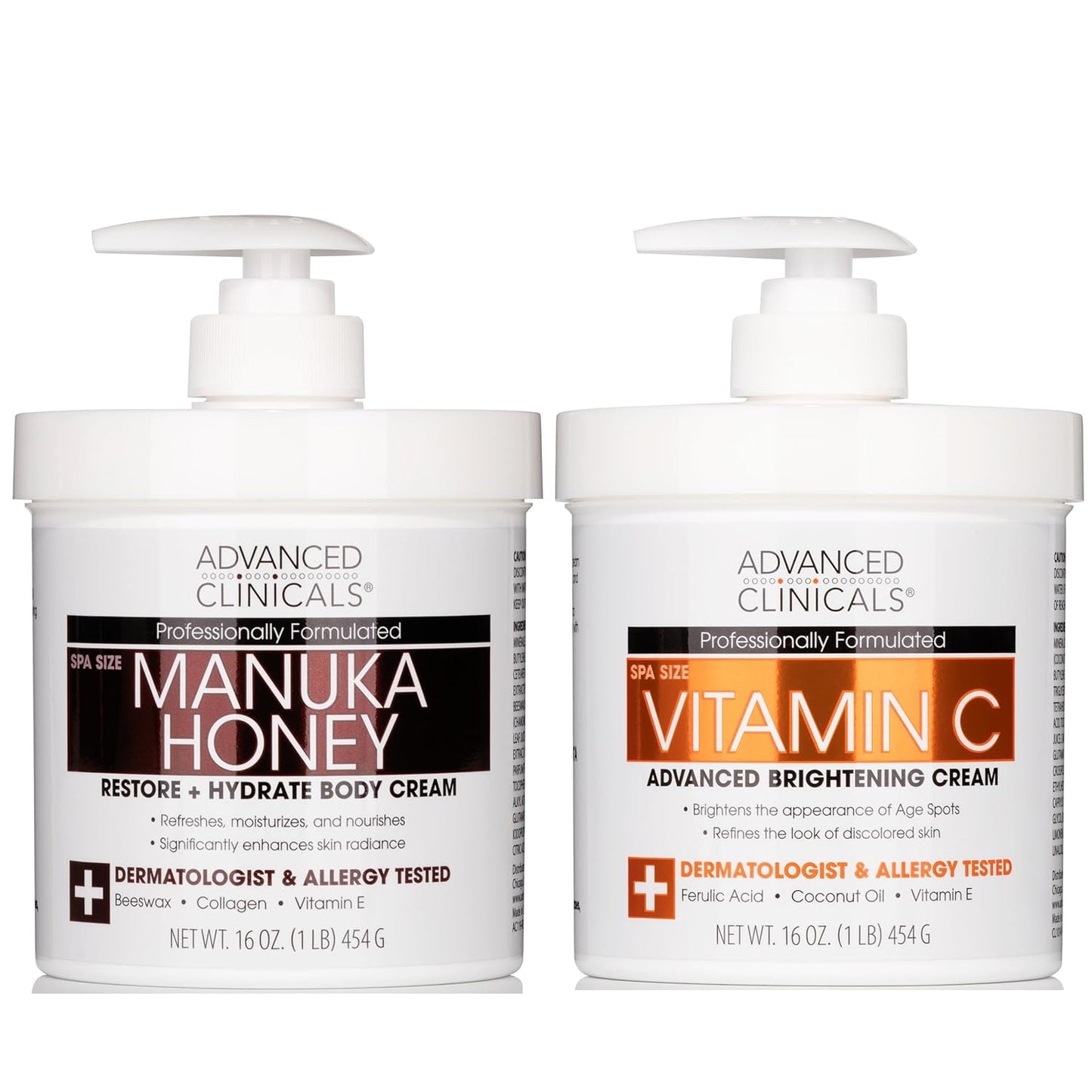 Collagen Body Cream and Face Serum Set - Unscented Formula for All Skin Types, Reduces Wrinkles and Dryness