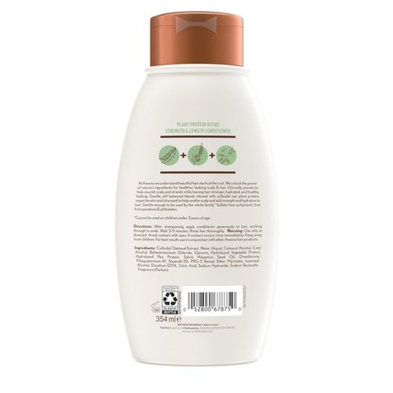 Aveeno Plant Protein Blend Conditioner 12 Fl Oz Frizz Control and Nourishing ...