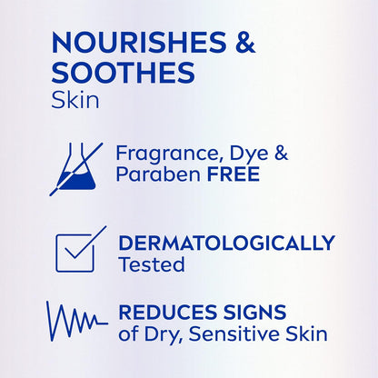 NIVEA Sensitive and Radiant Body Lotion for Sensitive Skin, Unscented Body Lotion with Hypoallergenic Formula, 16.9 Fl Oz Pump Bottle