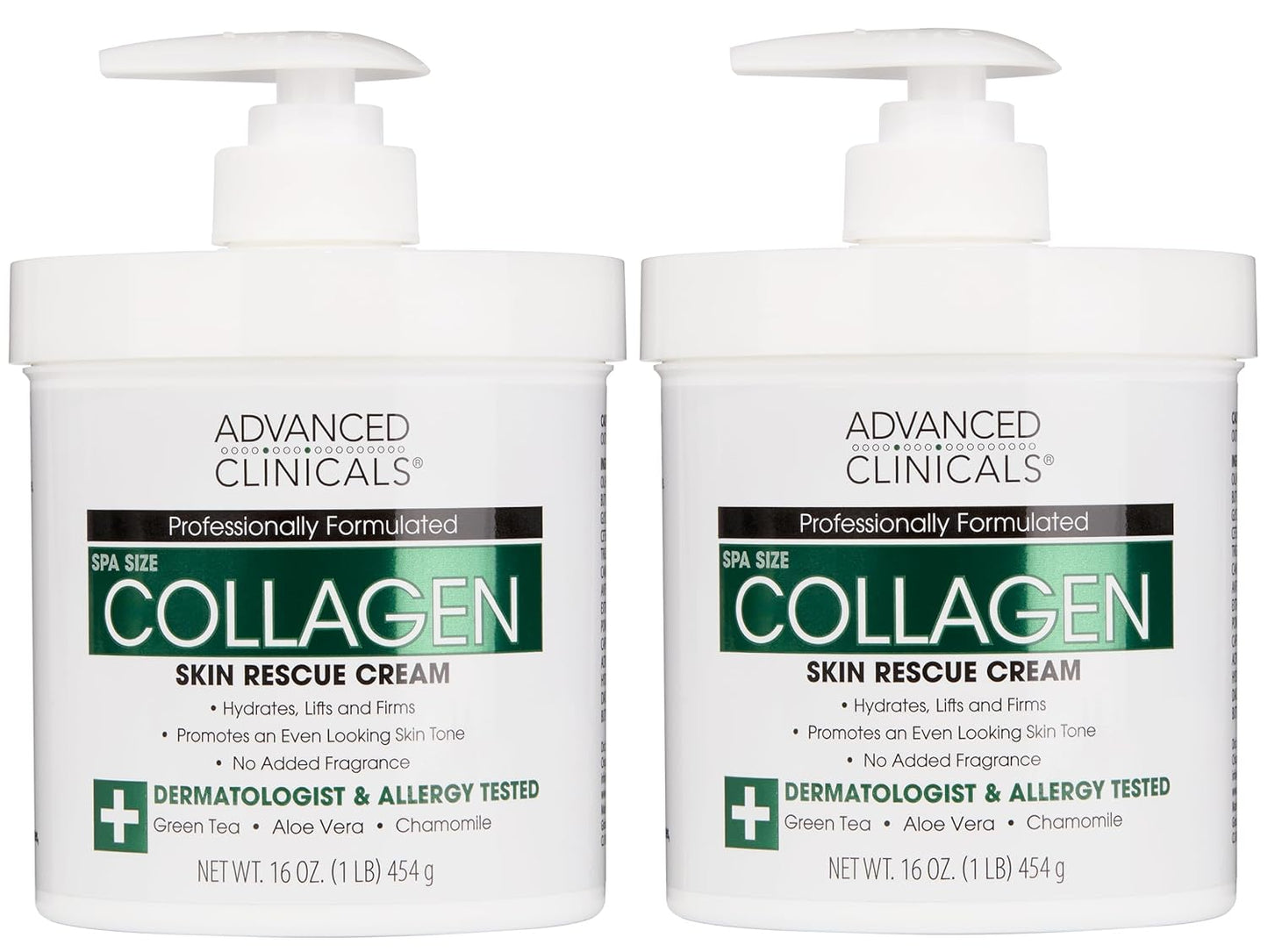 Collagen Body Cream and Face Serum Set - Unscented Formula for All Skin Types, Reduces Wrinkles and Dryness