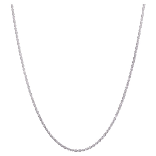 Sterling Silver Diamond Cut Rope Necklace, 18Inch
