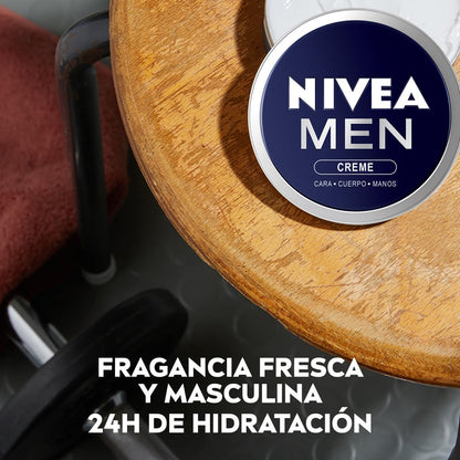 NIVEA MEN Creme (1 X 150 Ml), Crema Para Hombres, Crema Para Cara, Crema Corporal Hidratante, Crema Multiusos Hidratante Para El Cuidado De La Piel Masculina (Packung Mit 2)