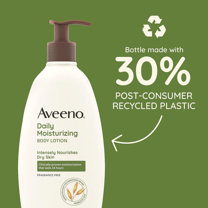 Aveeno Sheer Hydration Daily Moisturizing Fragrance-Free Lotion with Nourishing Prebiotic Oat, Fast-Absorbing Body Moisturizer for Dry Skin with Lightweight, Breathable Feel, 18 Fl. Oz