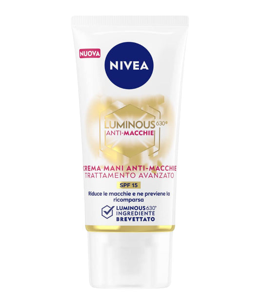 NIVEA Luminous630® Anti-Flecken-Handcreme, 50 Ml, Anti-Aging-Handcreme Zur Reduzierung Und Vorbeugung Von Flecken, Anti-Aging-Handcreme Mit LSF 15