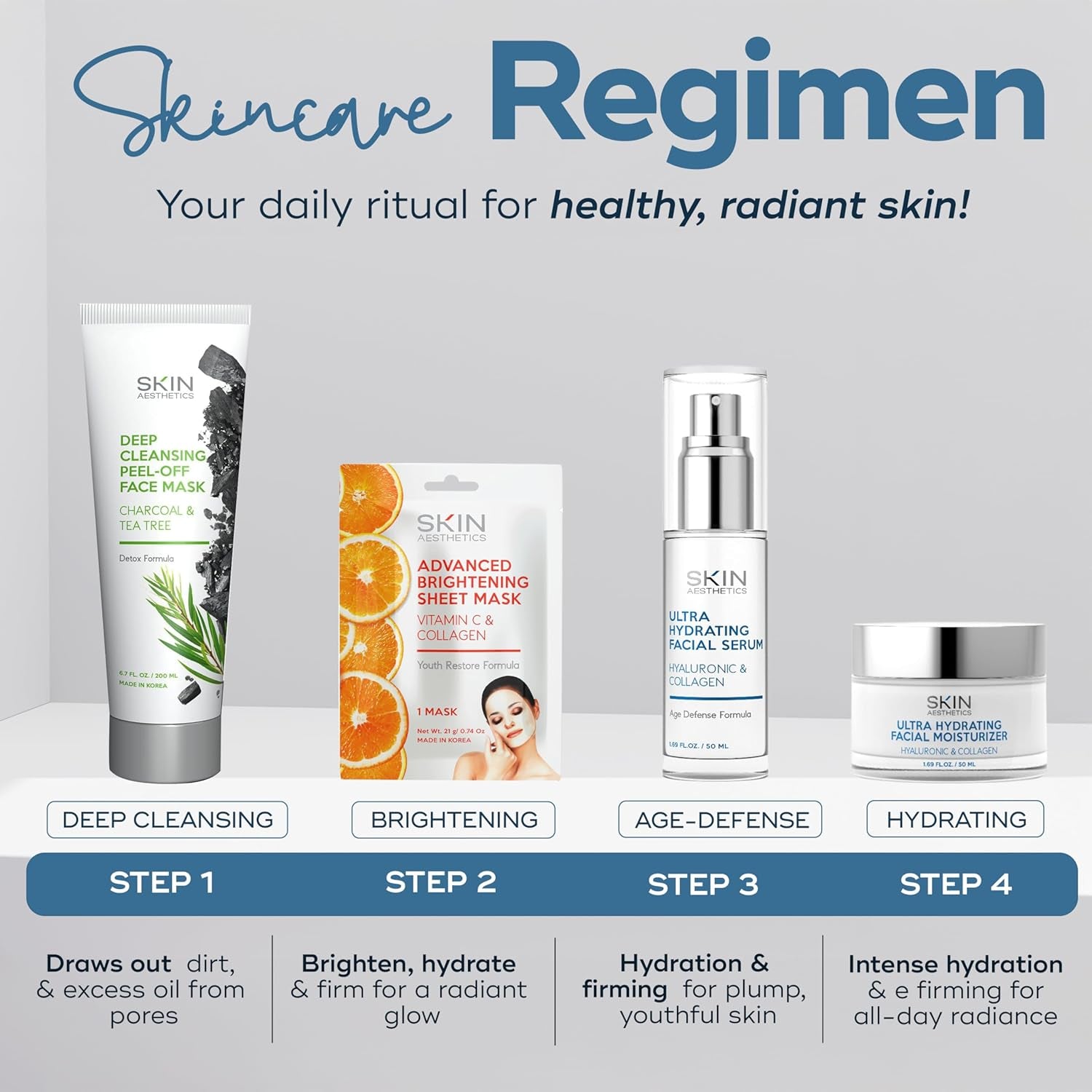 Skin Aesthetics Hyaluronic Acid Serum for Face - Dermatologist Tested - with Collagen for Anti-Aging, Ultra Hydrating, Fine Lines, Wrinkles & Acne Scar Treatment - Clean Beauty, Korean Skincare
