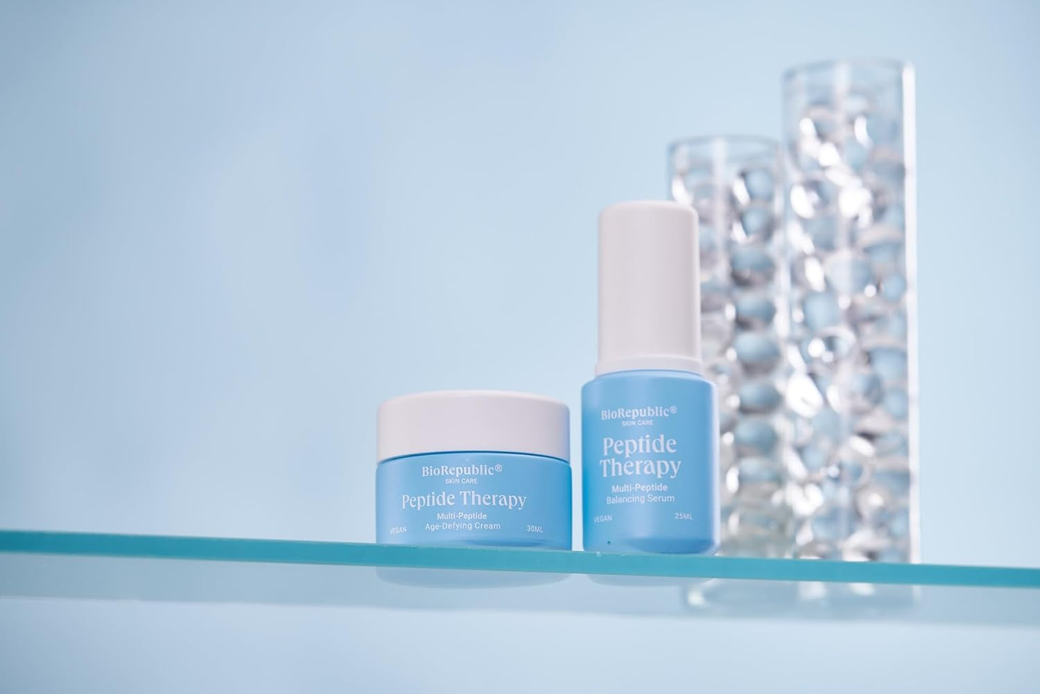Biorepublic Skincare Multi-Peptide Power Recovery Serum - Balancing Serum to Brighten & Revitalize Skin - Ideal for All Skin Types & 100% Vegan (25 Ml)