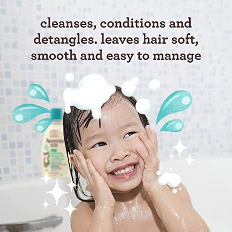 Aveeno Kids Hydrating 2-In-1 Shampoo & Conditioner with Detangling Spray, Gently Cleanses and Conditions Hair, 12 Fl. Oz & 10 Fl. Oz