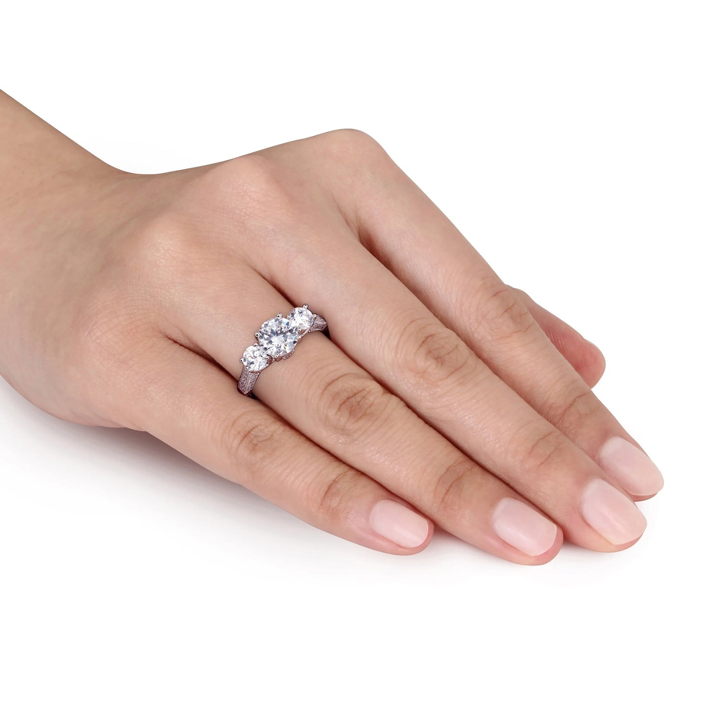 Women'S Cubic Zirconia Sterling Silver Engagement Ring
