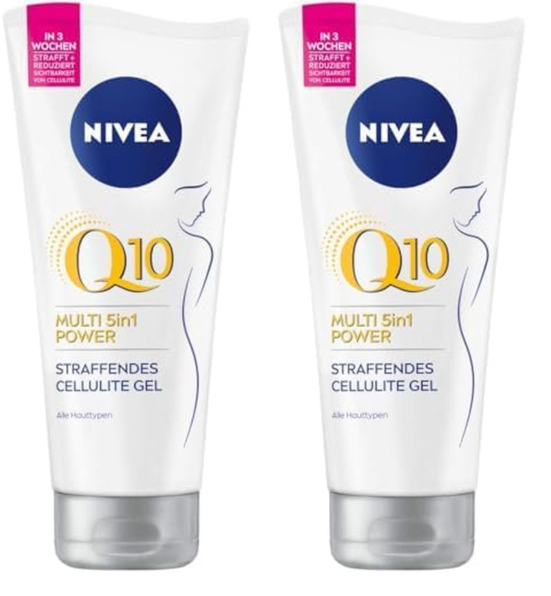 NIVEA Body Gel Q10 Anti-Cellulite (200Ml), Straffendes Hautpflege Gel Mit Q10 Und Lotus Extrakt, Cellulite Gel Mit Multi 5In1 Power Formel (Packung Mit 2)