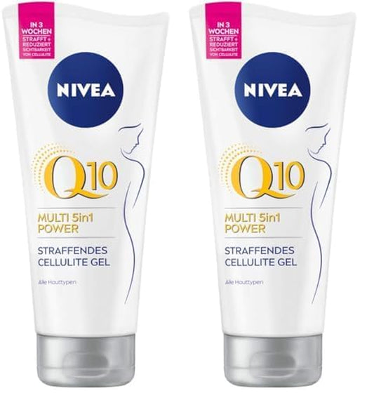 NIVEA Body Gel Q10 Anti-Cellulite (200Ml), Straffendes Hautpflege Gel Mit Q10 Und Lotus Extrakt, Cellulite Gel Mit Multi 5In1 Power Formel (Packung Mit 2)