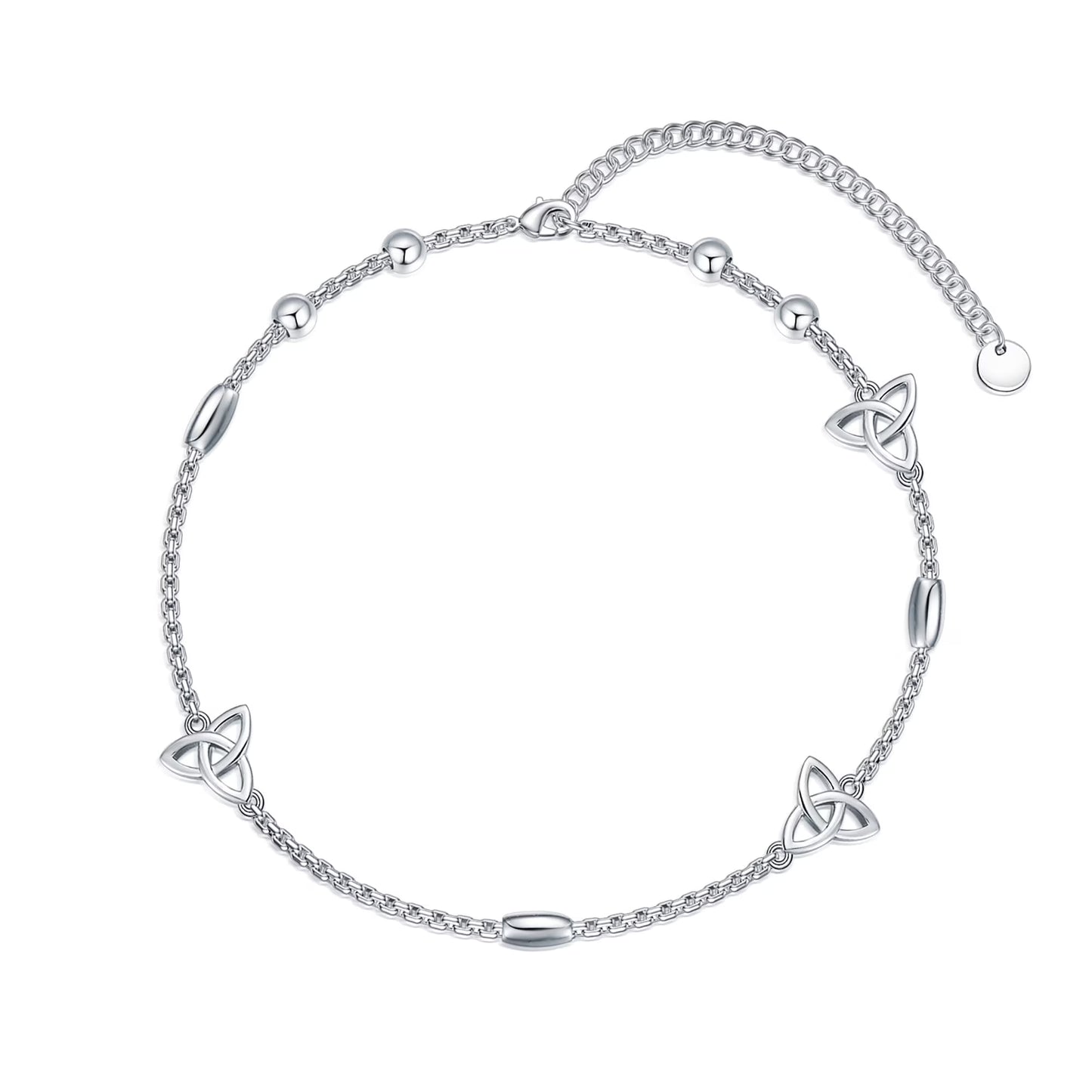 S925 Sterling Silver Celtic Knot Ankle Bracelets Birthday Anniversary Mothers Day Christmas Gifts for Women