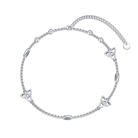 S925 Sterling Silver Celtic Knot Ankle Bracelets Birthday Anniversary Mothers Day Christmas Gifts for Women