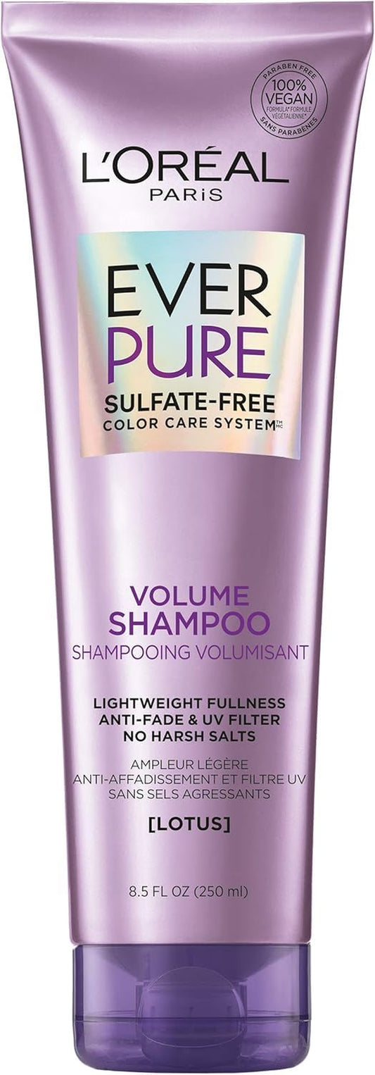 L’Oréal Paris Moisture Sulfate Free Shampoo, Hair Care for Color-Treated Hair with Rosemary Botanicals, Everpure, 8.5 Oz (Packaging May Vary)
