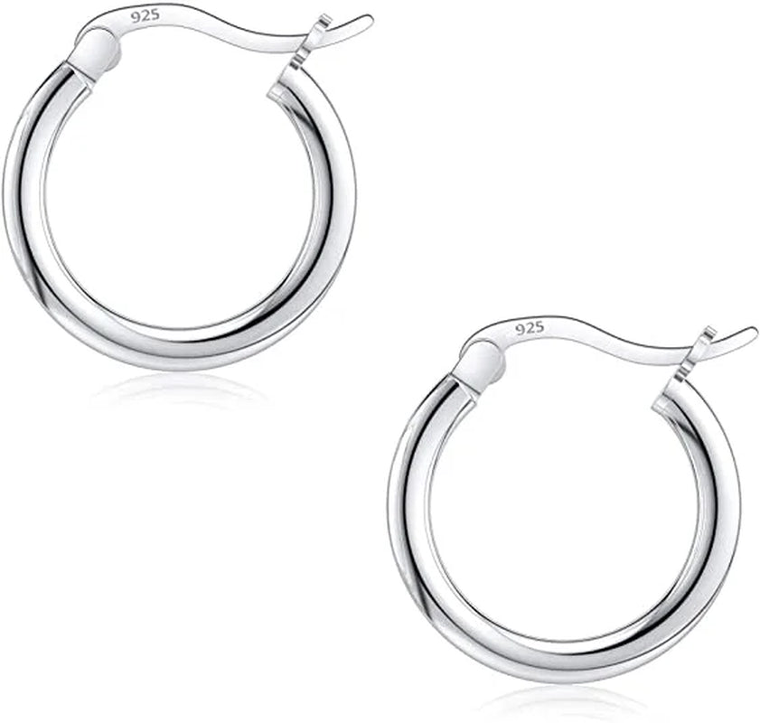 round Hoop Earrings, Sterling Silver, 10Mm-25Mm