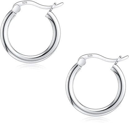 round Hoop Earrings, Sterling Silver, 10Mm-25Mm