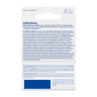 NIVEA Original Pflegende Lippenstift; 4,8G