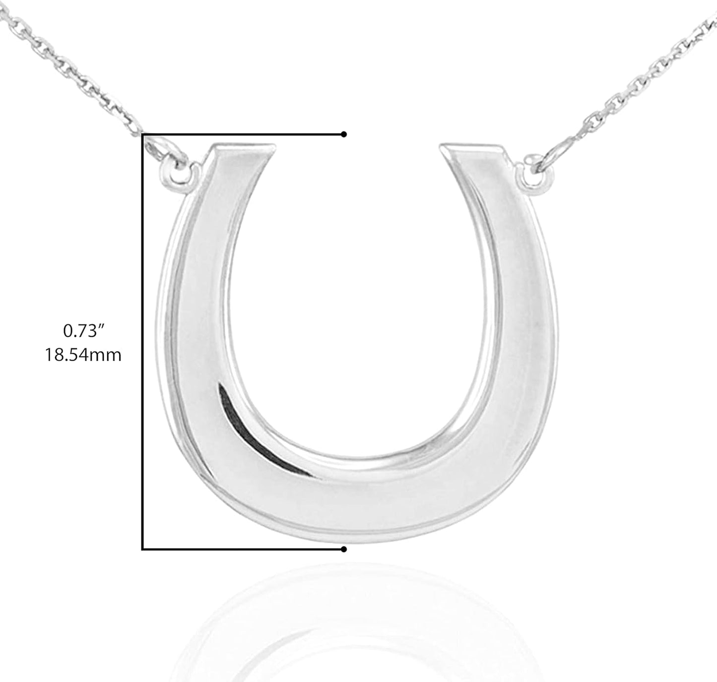 925 Sterling Silver Lucky Horseshoe Pendant Necklace