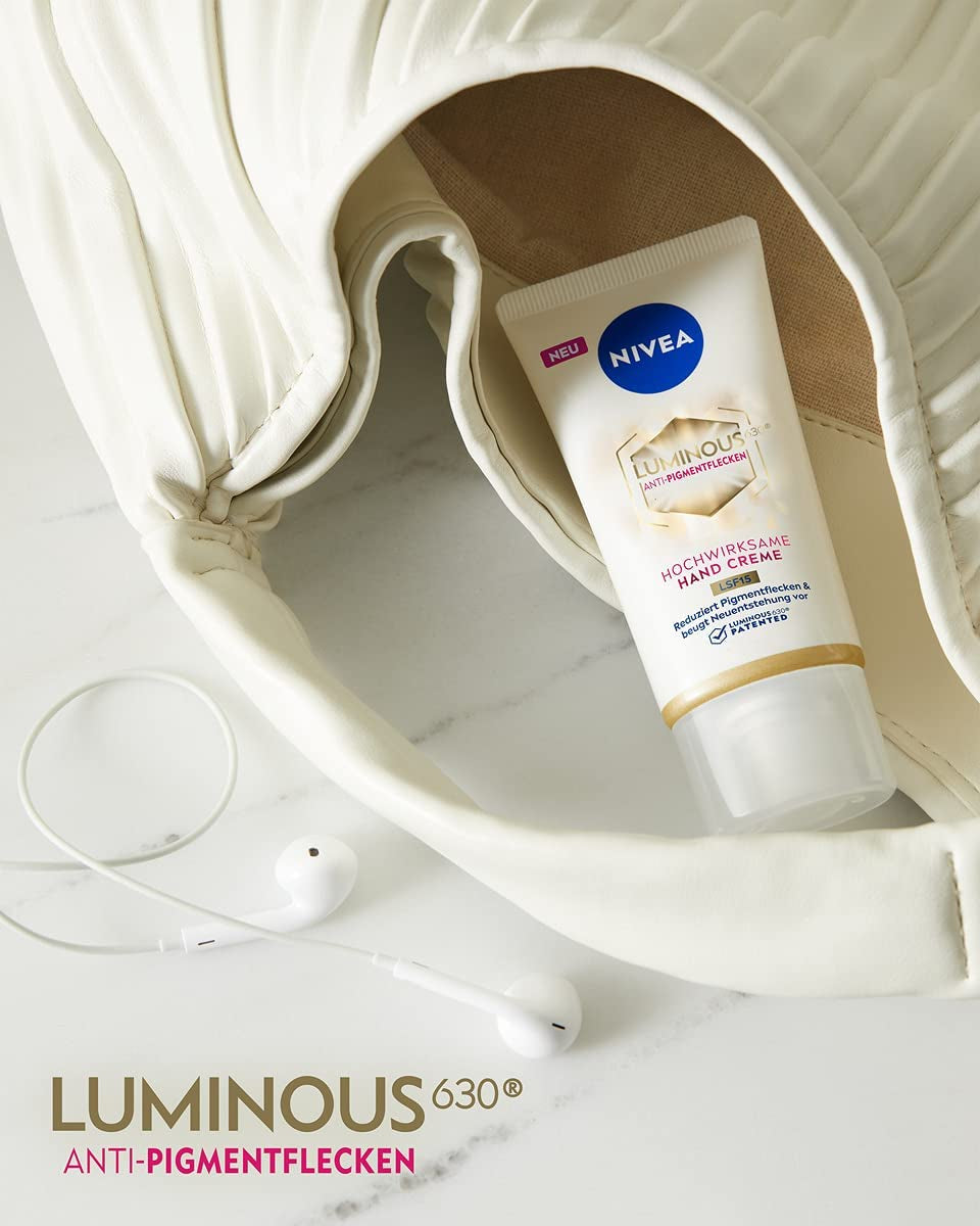 NIVEA Luminous 630 Hand Creme LSF15 (50 Ml), Pflegecreme Reduziert Pigmentflecken Und Beugt Der Neuentstehung Vor, Hochwirksame Anti-Pigmentflecken Creme Für Die Hände
