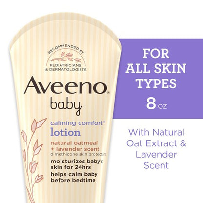 Aveeno Baby Calming Comfort Moisturizing Lotion 8 Oz Lavender Vanilla Scent
