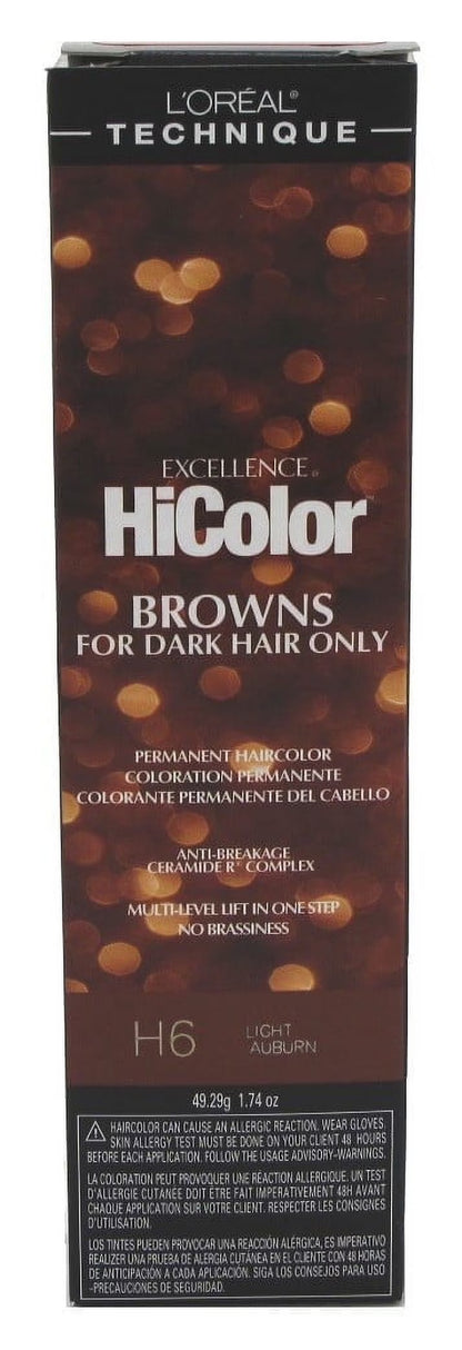 Loreal Excellence Hicolor H06 Tube Light Auburn 1.74 Ounce (51Ml) (2 Pack)