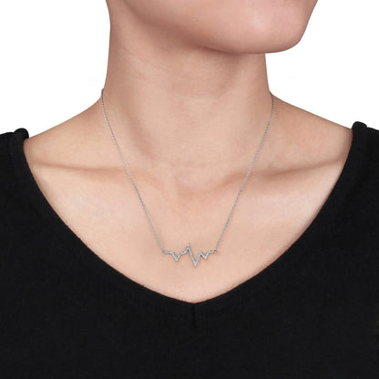 Women'S Diamond and Diamond Sterling Silver Necklace